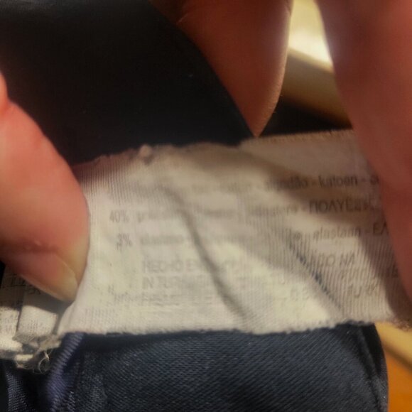 ZARA Women's Basic Zip Pockets Flat Front Blue Ankle Pants - Size M - Picture 8 of 13